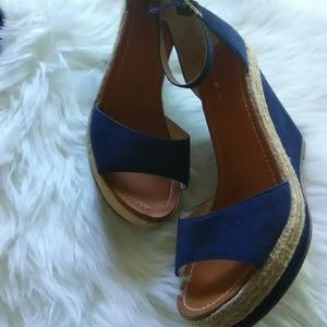 Prima Donna Blue Suede Wedge Heel
